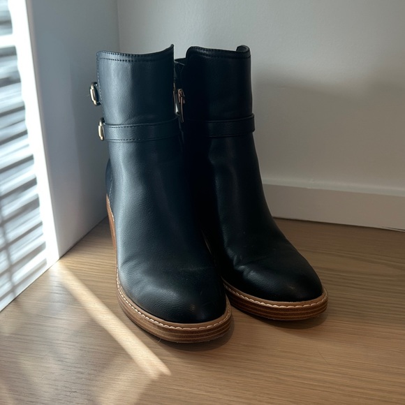 Black Leather Ankle Boots - Picture 2 of 7